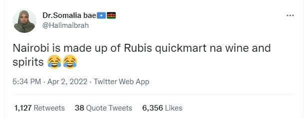 Dr.somalia bae halimaibrah nairobi is made up of rubis quickmart na wine and spi