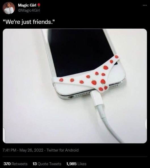 Magic girl magic4girl we're just friends. 741 pm may 26, twitter for android 370