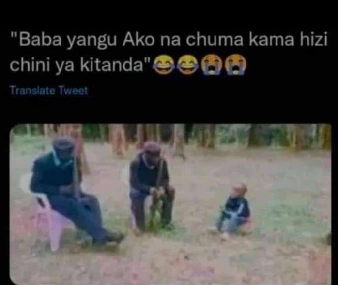 Baba yangu ako na chuma kama hizi chini ya kitanda ranglote tuee?