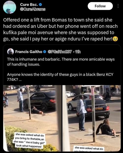 Cure bsc. cuabans follow offered one a lift from bomas to town she said she had