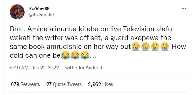 rãMMię Its_Roddie Bro. Amina alinunua kitabu on live Television alafu wakati the