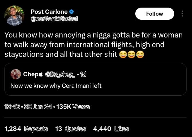 Post carlone carbonkithekal follow you know how annoying a nigga gotta be for a