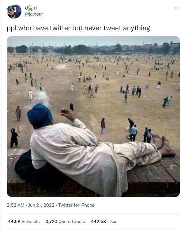 Javroar ppl who have twitter but never tweet anything 2.53 am jun 21, twitter fo