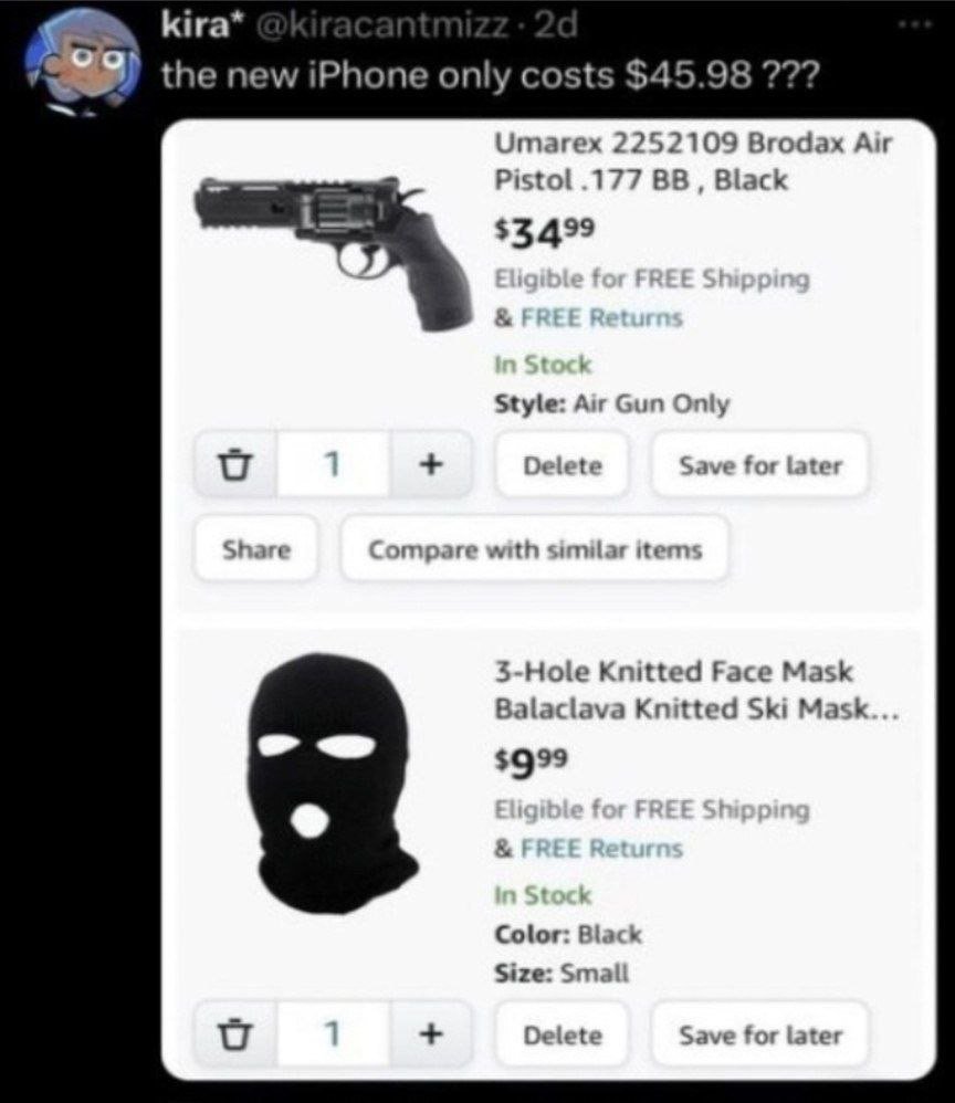 Kira' kiracantmizz 2d the new iphone only costs 45.98 ?2? umarex brodax air pist