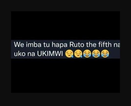 We imba tu hapa ruto the fifth n uko na ukimwi