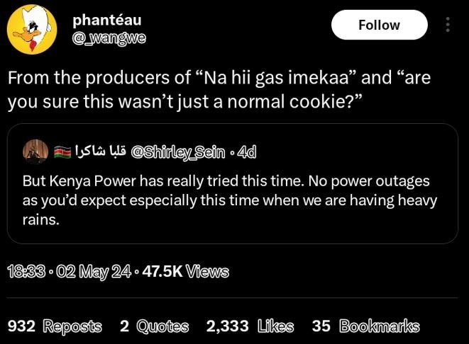 Phantéau wangwe follow from the producers of nahii gas imekaa and are you sure t