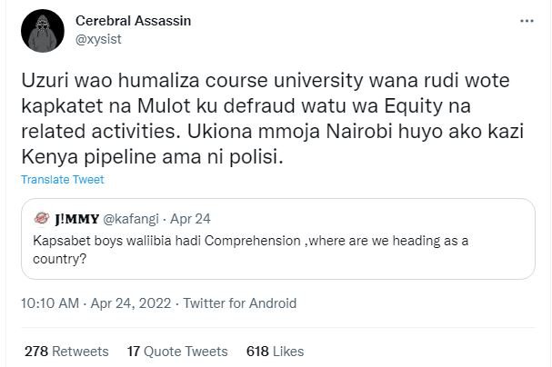 Cerebral assassin xysist uzuri wao humaliza course university wana rudi wote kap