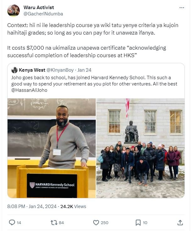 Waru activist gacherindumba context hii ni ile leadership course ya wiki tatu ye