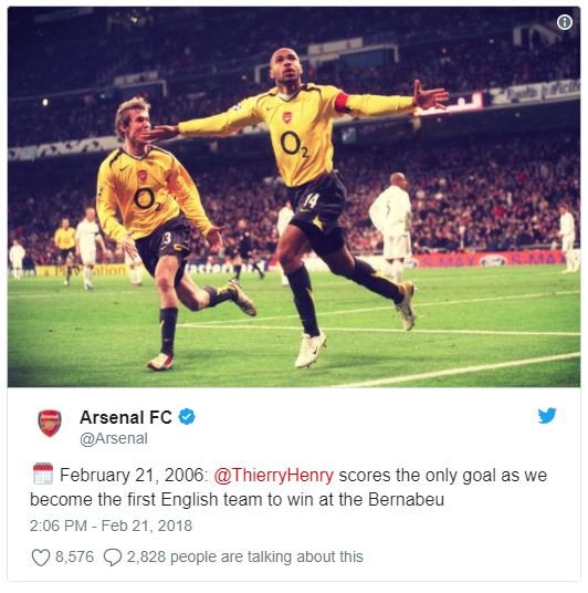 Arsenal fc arsena february 21, thierryhenry scores the only goa as we become the