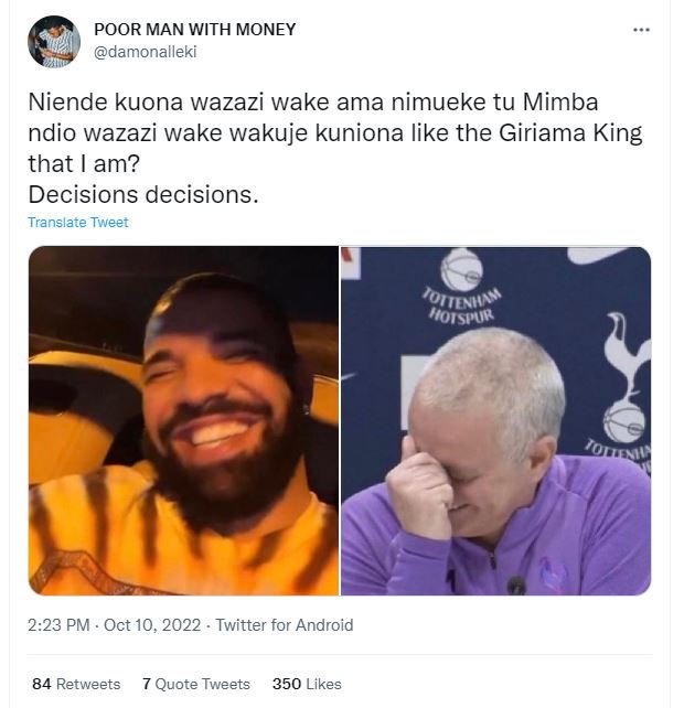 Poor man with money damonalleki niende kuona wazazi wake ama nimueke tu mimba nd