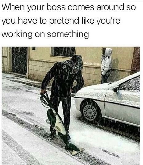 When your boss comes around so you have to pretend like you're working on someth