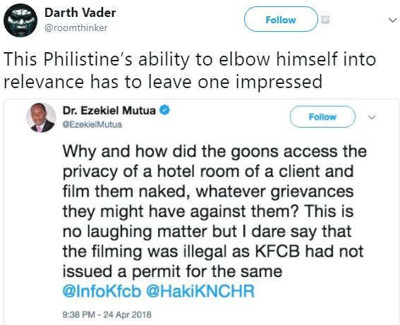 Darth vader roomthinker follow this philistine's ability to elbow himself into r