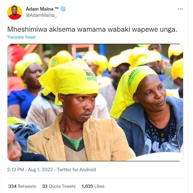 Adam maina tm adammaina _ mheshimiwa akisema wamama wabaki wapewe unga _ transla