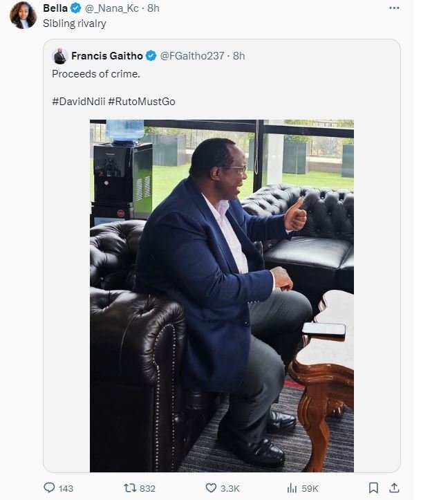 Bella _nana_kc 8h sibling rivalry francis gaitho proceeds of crime. fgaitho237 8