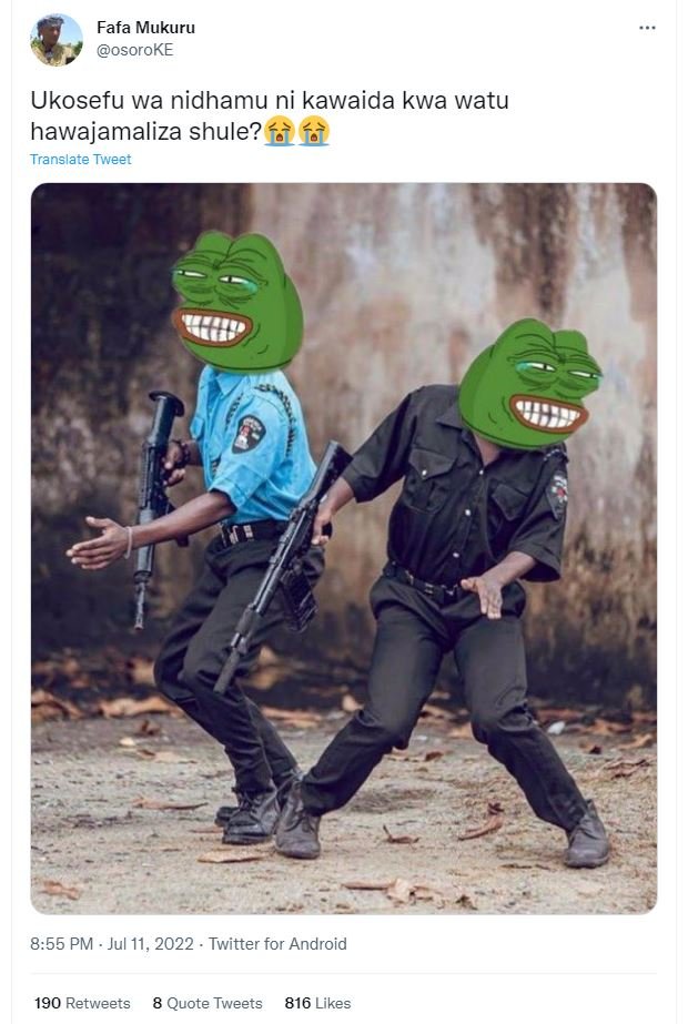 Fafa mukuru osoroke ukosefu wa nidhamu ni kawaida kwa watu hawajamaliza shule? 4