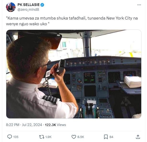 Pk sellasie zero_mind8 kama umevaa za mtumba shuka tafadhali, tunaenda new york