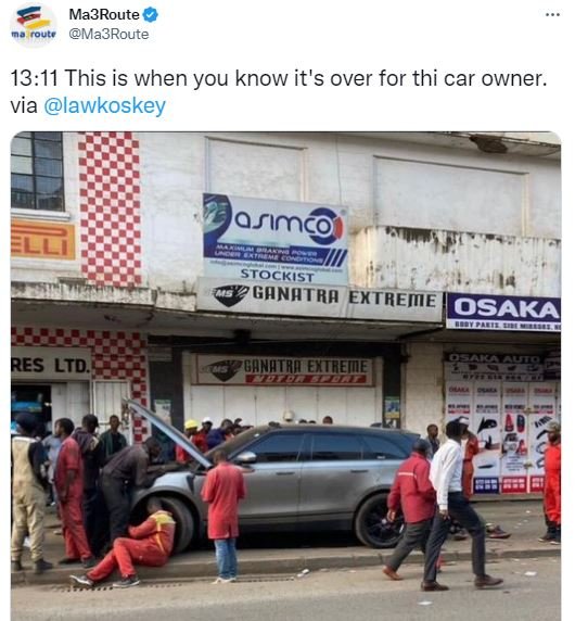 Ma3route oulc ma3route 1311 this is when you know it's over for thi car owner. v