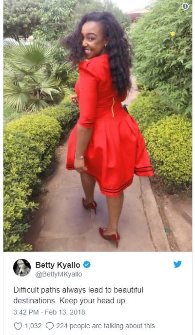 Betty kyallo bettymkyallo difficult paths always lead to beautiful destinations