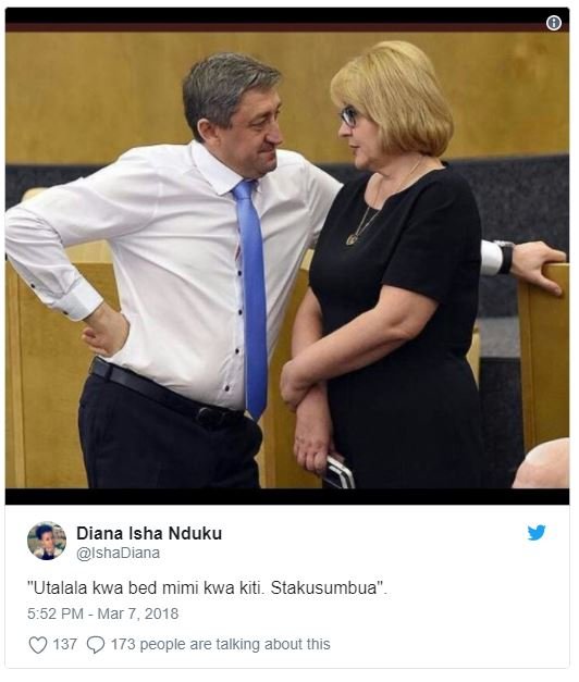 Diana isha nduku ishadiana utalala kwa bed mimi kwa kiti . stakusumbua 5.52 pm m