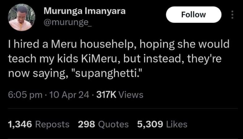 Murunga imanyara murunge follow 1hired a meru househelp hoping she would teach m