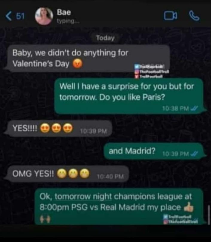 Bae 70ino 51 Today Baby we didn'1 do anything for Valentine' Day Well have a sur