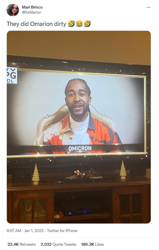 Mari Brisco ItsMarion They did Omarion dirty 22 G DL OMICRON 8.57 AM . Jan 1, Tw