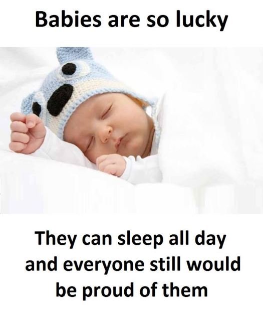 Babies are so lucky they can sleep all day and everyone still would be proud of