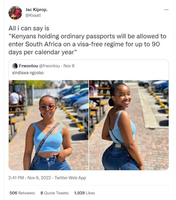 Jac kiprop kvaati aii can say is kenyans holding ordinary passports will be allo