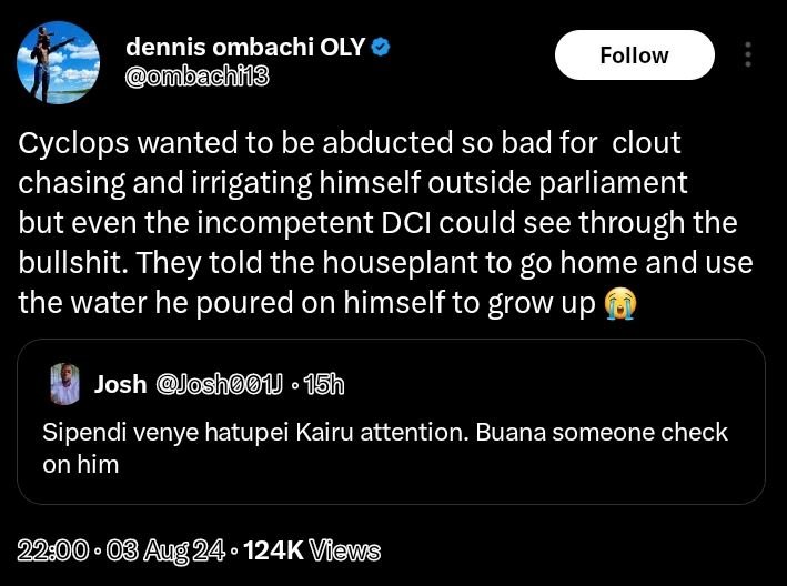 Dennis ombachi oly ombachilg follow cyclops wanted to be abducted so bad for clo