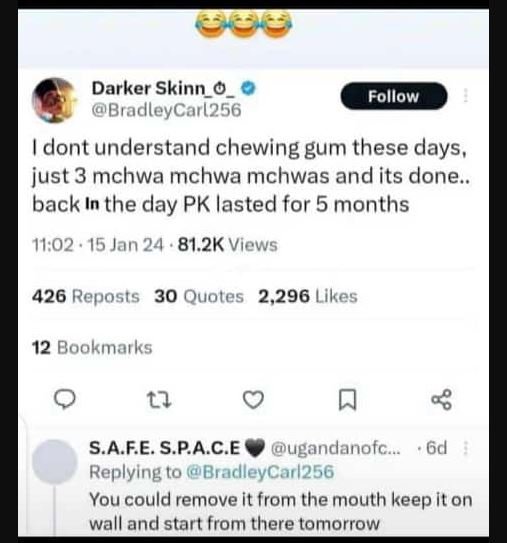 Darker skinn_0 bradleycarl256 follow dont understand chewing gum these days, jus