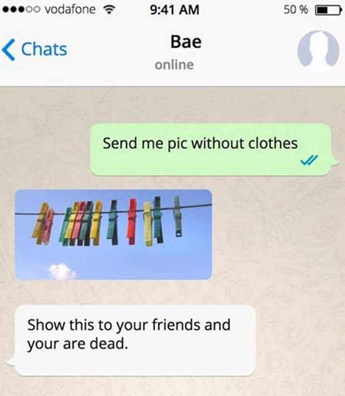 Vodafone 9.41 am 50 chats bae online send me pic without clothes show this to yo