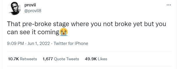 Provii provii8 that prebroke stage where you not broke yet but you can see it co