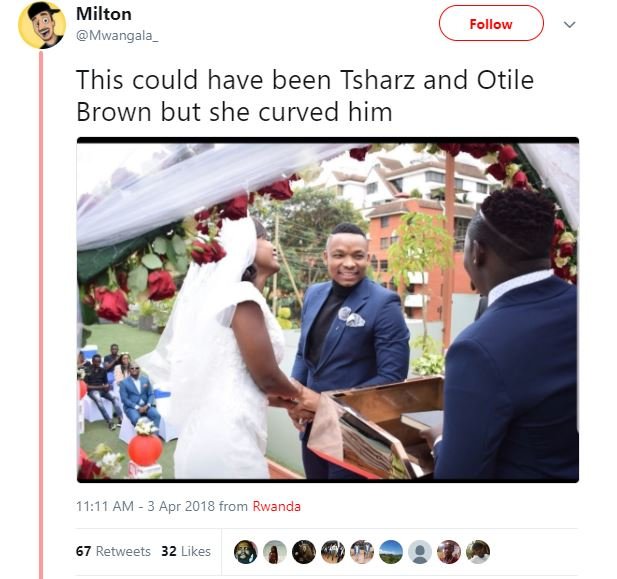 Milton mwangala follow this could have been tsharz and otile brown but she curve