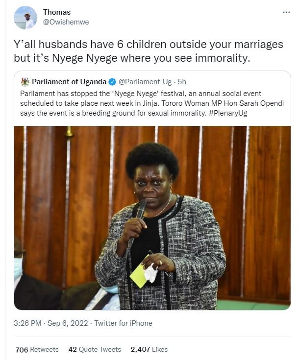 Thomas owishemwe yall husbands have 6 children outside your marriages but it's n