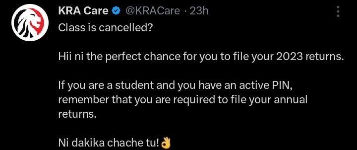 Kra care kracare 23h class is cancelled? hii ni the perfect chance for you to fi