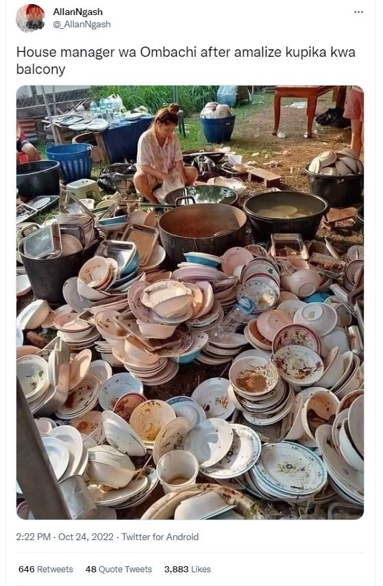 Allanngash allanngash house manager wa ombachi after amalize kupika kwa balcony