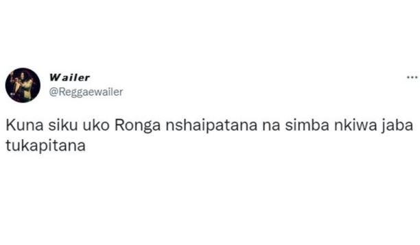 Wailer reggaewailer kuna siku uko ronga nshaipatana na simba nkiwa jaba tukapita