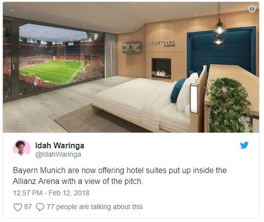 Courtiard idah waringa dahwaringa bayern munich are now offering hotel suites pu