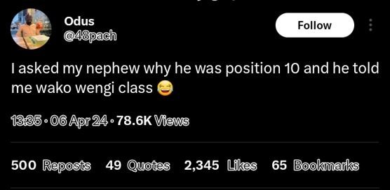 Odus 48pach follow asked my nephew why he was position 10 and he told me wako we