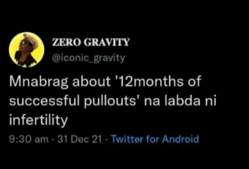 ZERO GRAVITY iconic_gravity Mnabrag about '12months of successful pullouts' na l