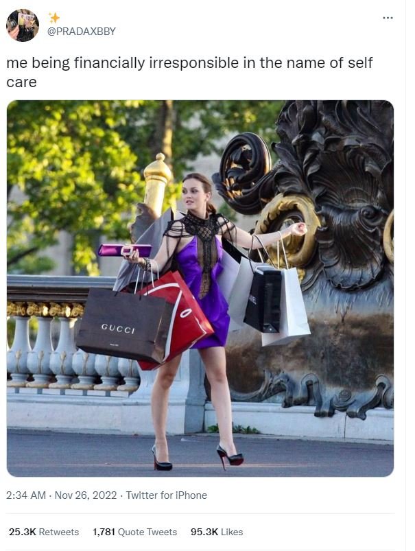 Pradaxbby me being financially irresponsible in the name of self care 2.34 am no