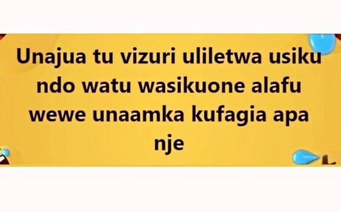 Unajua tu vizuri uliletwa usiku ndo watu wasikuone alafu wewe unaamka kufagia ap