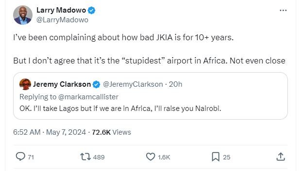 Larry madowo larrymadowo fve been complaining about how bad jkia is for 10 years