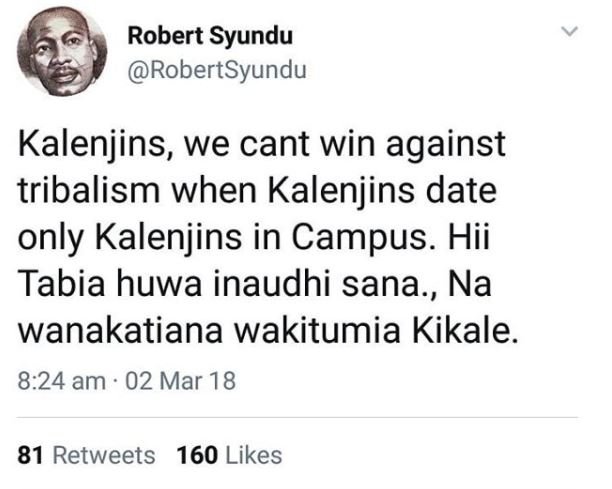 Robert syundu robertsyundu kalenjins we cant win against tribalism when kalenjin