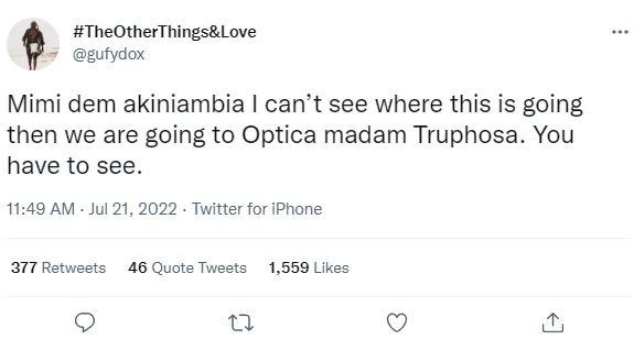 Theotherthingslove gutydox mimi dem akiniambia can't see where this is going the