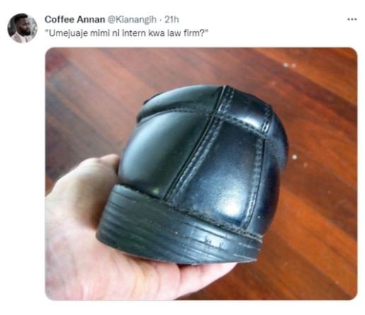 Coffee annan kianangih 21h umejuaje mimi nl intern kwa law firm?