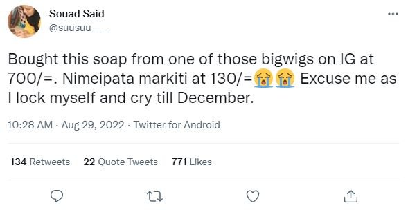 Souad said suusuu bought this soap from one of those bigwigs on ig at 700 nimeip