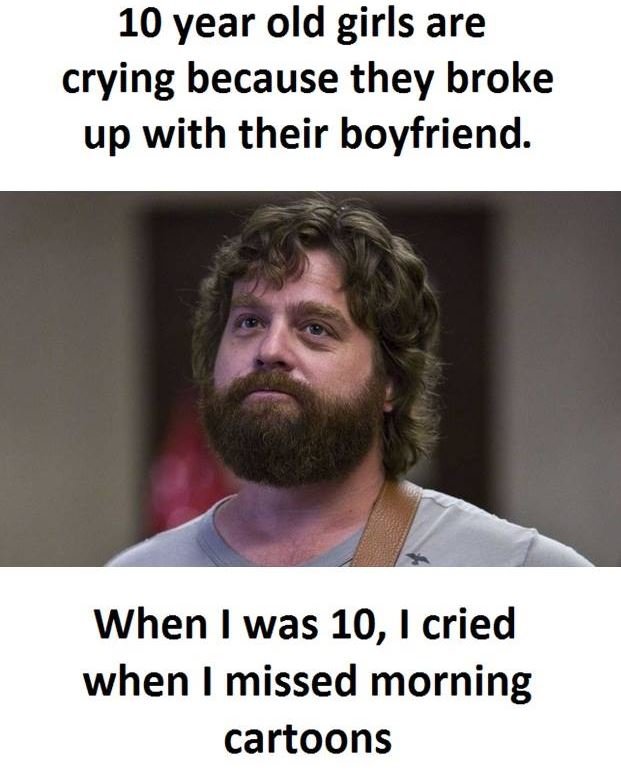 10 year old girls are crying because they broke up with their boyfriend. when wa