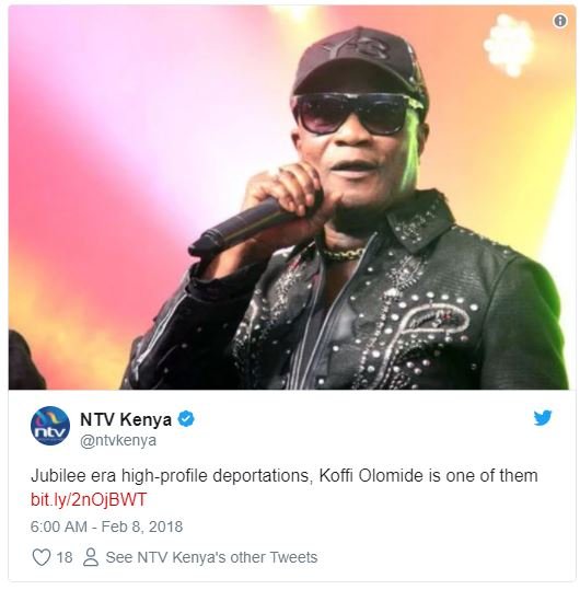 Ntv kenya ntvkenya jubilee era highprofile deportations , koffi olomide is one o