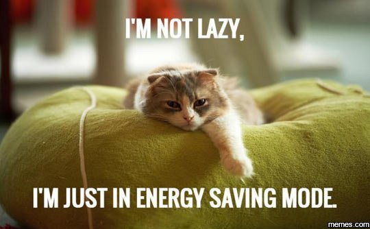 Im not lazy, fm just in energy saving mode memes com